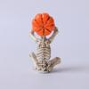 Pumpkin Skeleton Statue Mini Skull Figurines Resin Skull Fishers Sculpture for Outdoor Garden Pond Fountains Poolsides