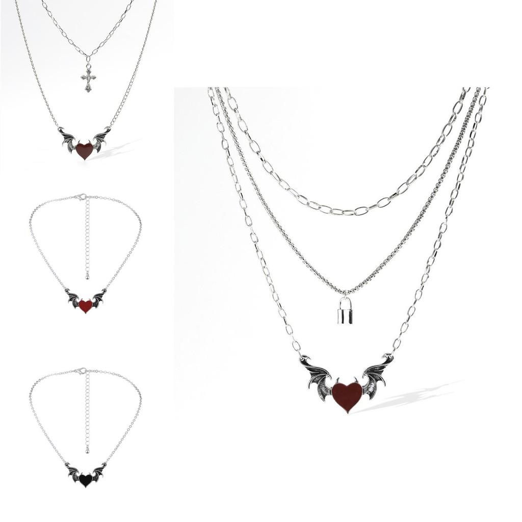 Modern Alloy Heart And Wing Necklace Stylish Versatile Jewelry For Women