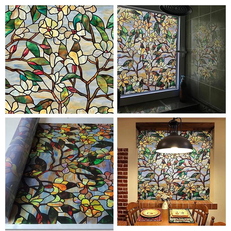 Витражная пленка для окон, неклеящаяся статическая пленка для тонирования окон, матовая стеклянная пленка для приватности, оконная пленка, декоративная пленка