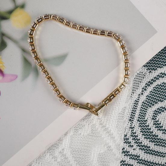 Women Bracelet Shiny Geometric Luxury Copper Stainless Wrist Bracelet Jewelry