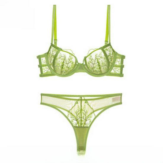 Европейский и американский сексуальный кружевной хлопковый комплект бюстгальтера - Удобный, Дышащий, С поддержкой, Женское нижнее белье больших размеров