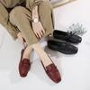 Весна Лето 2025 Обувь Женская Балетки Модный Бренд Элегантные Женские Туфли Одинарные Слипоны Мягкие Черные Красные Большой Размер 42 D355