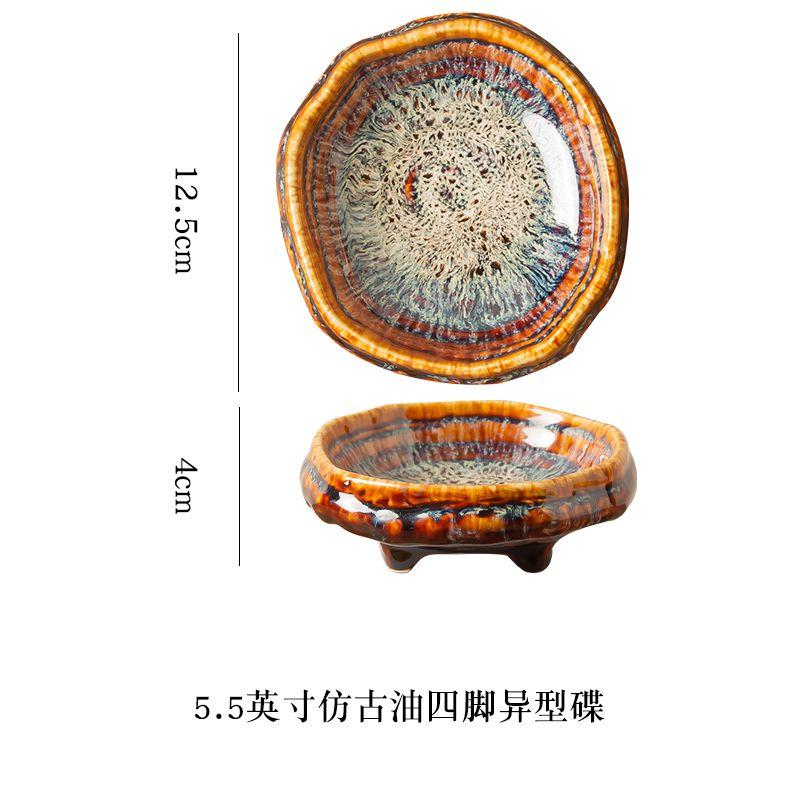 European Ceramic Salad Dessert Bowl Kitchen Shaped Cold Dish Snack Plate Dipping Saucer Candy Nuts Storage Tray Vintage Cutlery