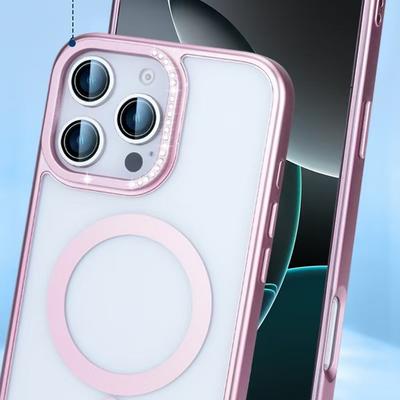 Подходит для Apple 16proMax Чехол для телефона с сильной магнитной адсорбцией Прозрачный iPhone 15 Независимая кнопка 14 Противоударный защитный чехол