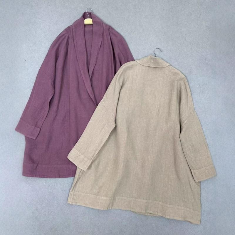 Johnature Винтажные Свободные Повседневные Куртки Женские Простые Свободные На Все Случаи Длинные Женские Пальто