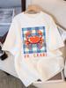 ZX Tee Summer Russian Style Cute Crab Printing Womens T-shirt FashionableCasual Y2k Individualand Women's Tops