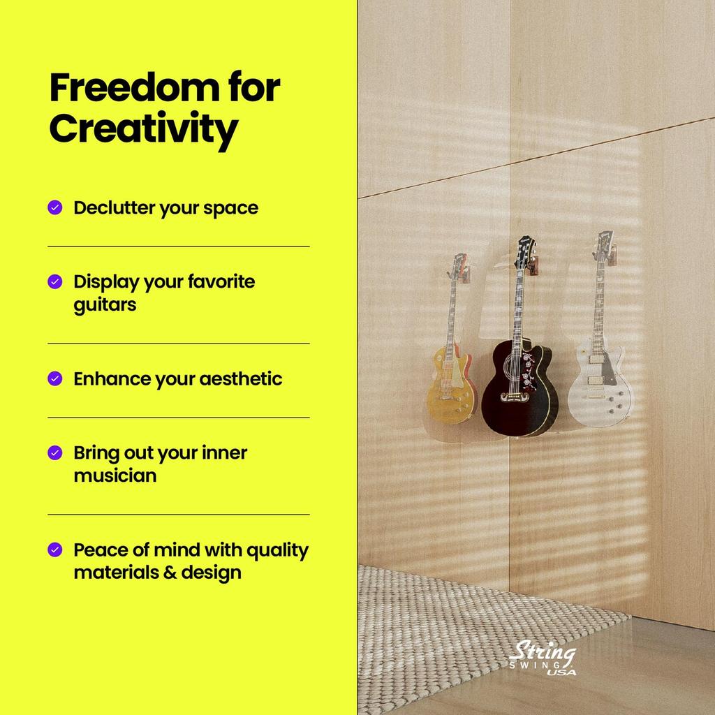 String Swing CC01K настенный держатель для гитары монтажный кронштейн держатель черный орех для акустической гитары электрогитары - - & &