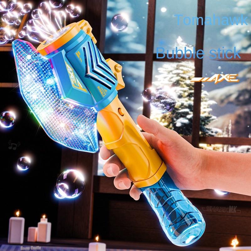 Мультяшный Томагавк Световая Машина для Пузырей Электрические Детские Игрушки без батареек без мыльной воды