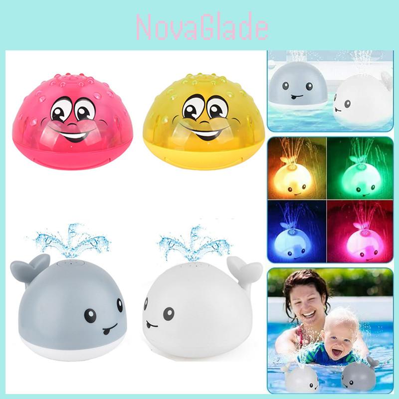 Colorful Led Lights Water Entry Sensor Spray Whale Bath Toy For Kids