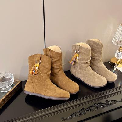 Этнический стиль ретро платформа короткие ботинки женские осень 2025 новые с юбкой ботинки Мартин мягкая подошва мягкая кожа биркенштоки