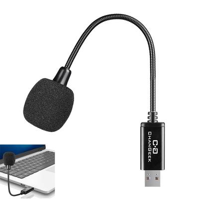 Мини-микрофон USB для ноутбука и с гусиной шеей, универсальный USB-звук, совместимый с ПК и штекером, идеальный конденсаторный микрофон для удаленной работы и