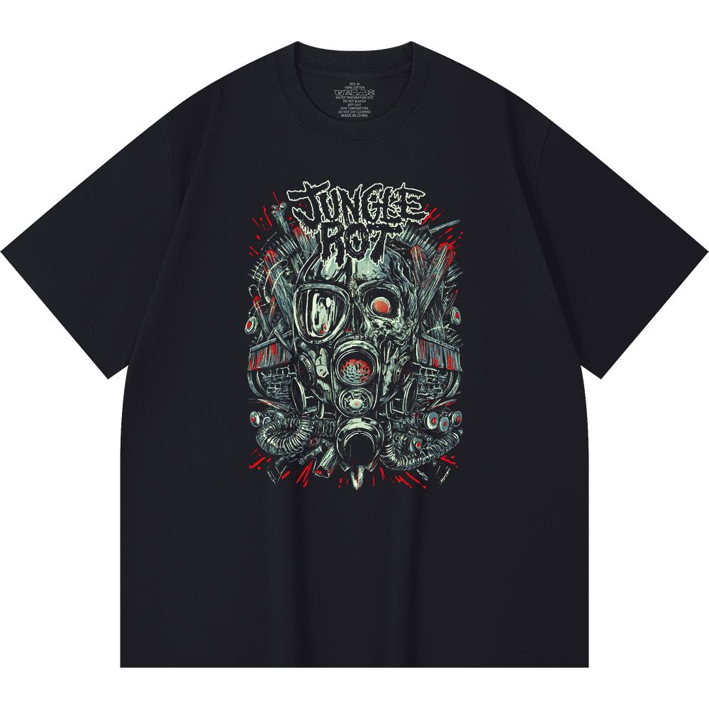 Хлопковая футболка плотностью 230 г/м² 100% Хлопок Heavy Metal Футболка с принтом рок-группы Популярная музыка Унисекс Тяжелая хлопковая футболка