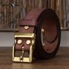 Retro Thickened First Layer Cowhide Copper Buckle Belt Men's Genuine Leather Trendy All-match Tough Guy Jeans Belt