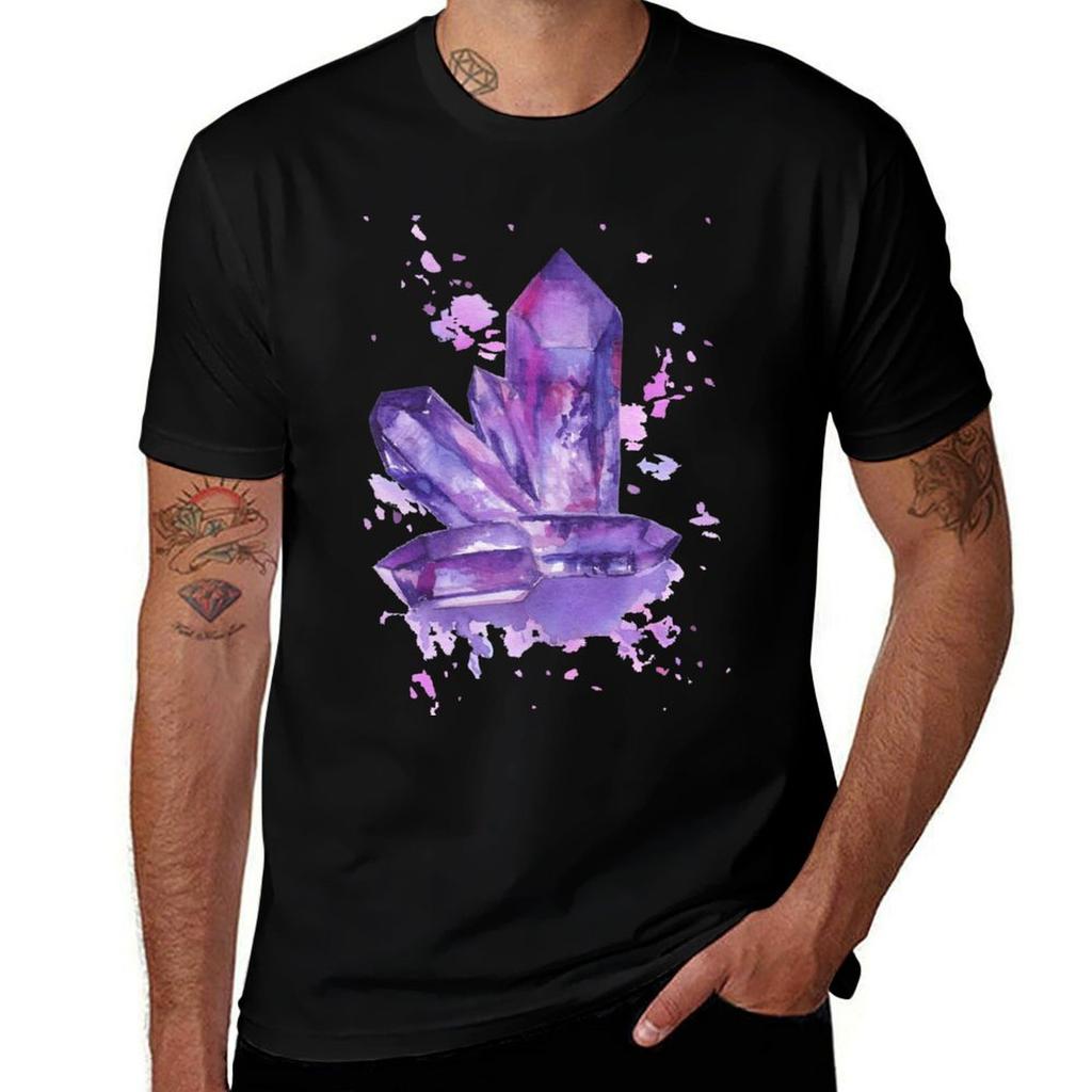 Purple Crystals Tshirt Moisture Wicking Athletic Tshirt