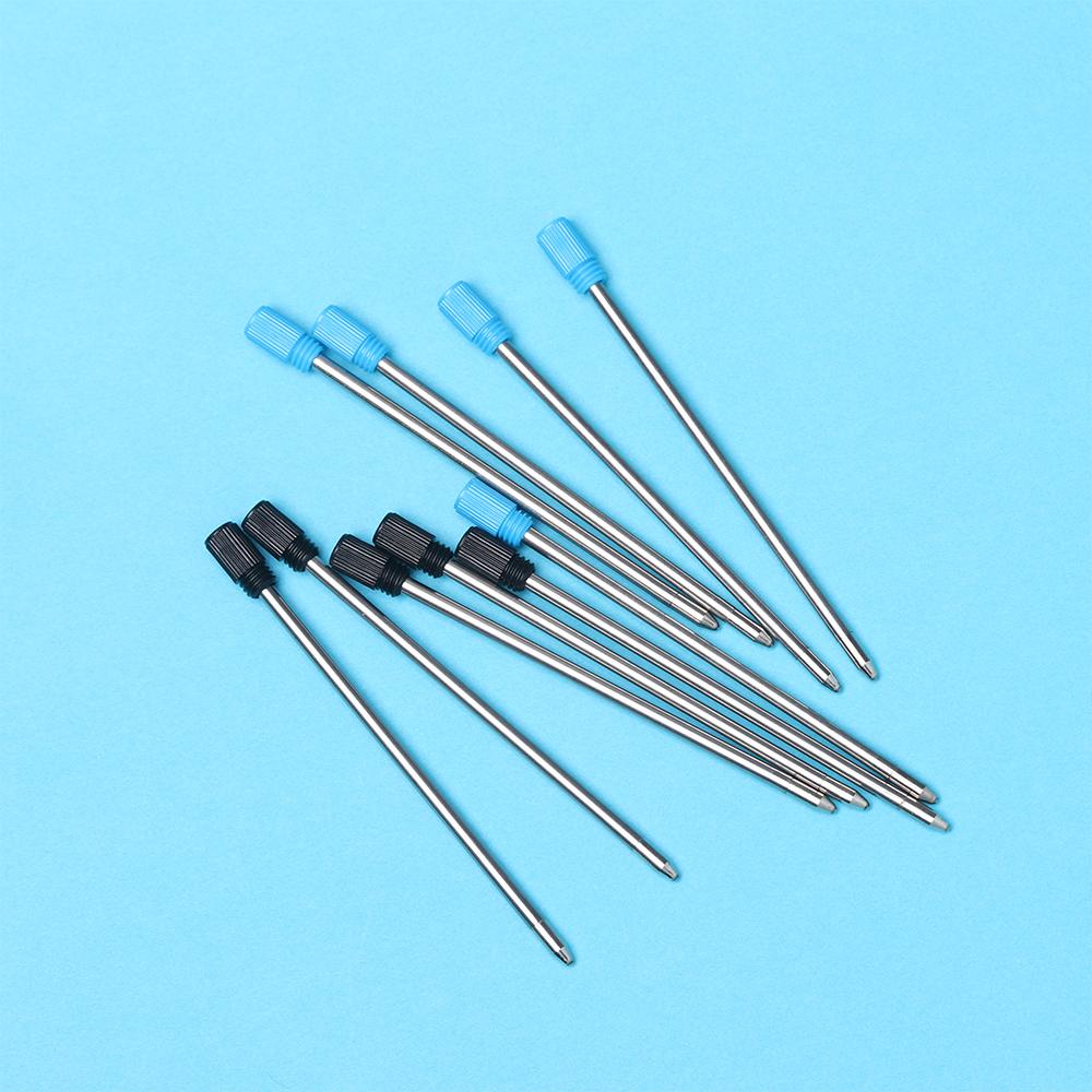 0.5mm School Writing Supplies Office Metal Ballpoint Pen Refills Medium Nib Core Blue/Black Ink