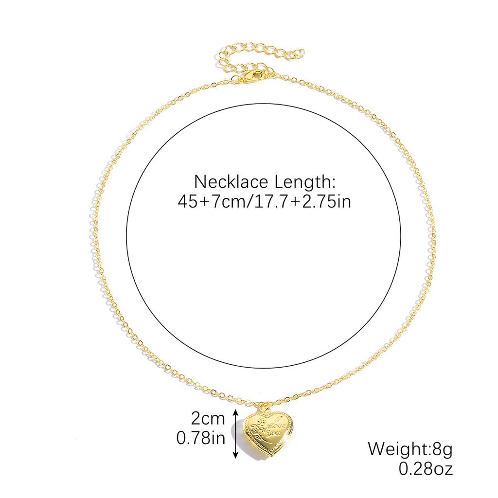 Ожерелье для женщин Ювелирные изделия Металлическое выдолбленное сердце Цветочный нишевый дизайн Sense Can Open Love Heart Photo Box кулон ожерелье Элегантное ожерелье