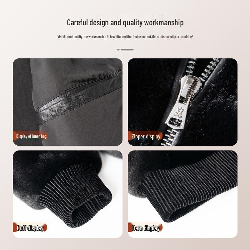 Мужская теплая куртка из овчины с подкладкой из искусственного меха норки MONTAGUT