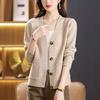 Большой размер Среднего возраста Женский осенне-зимний кардиган свитер Молодое вязаное пальто