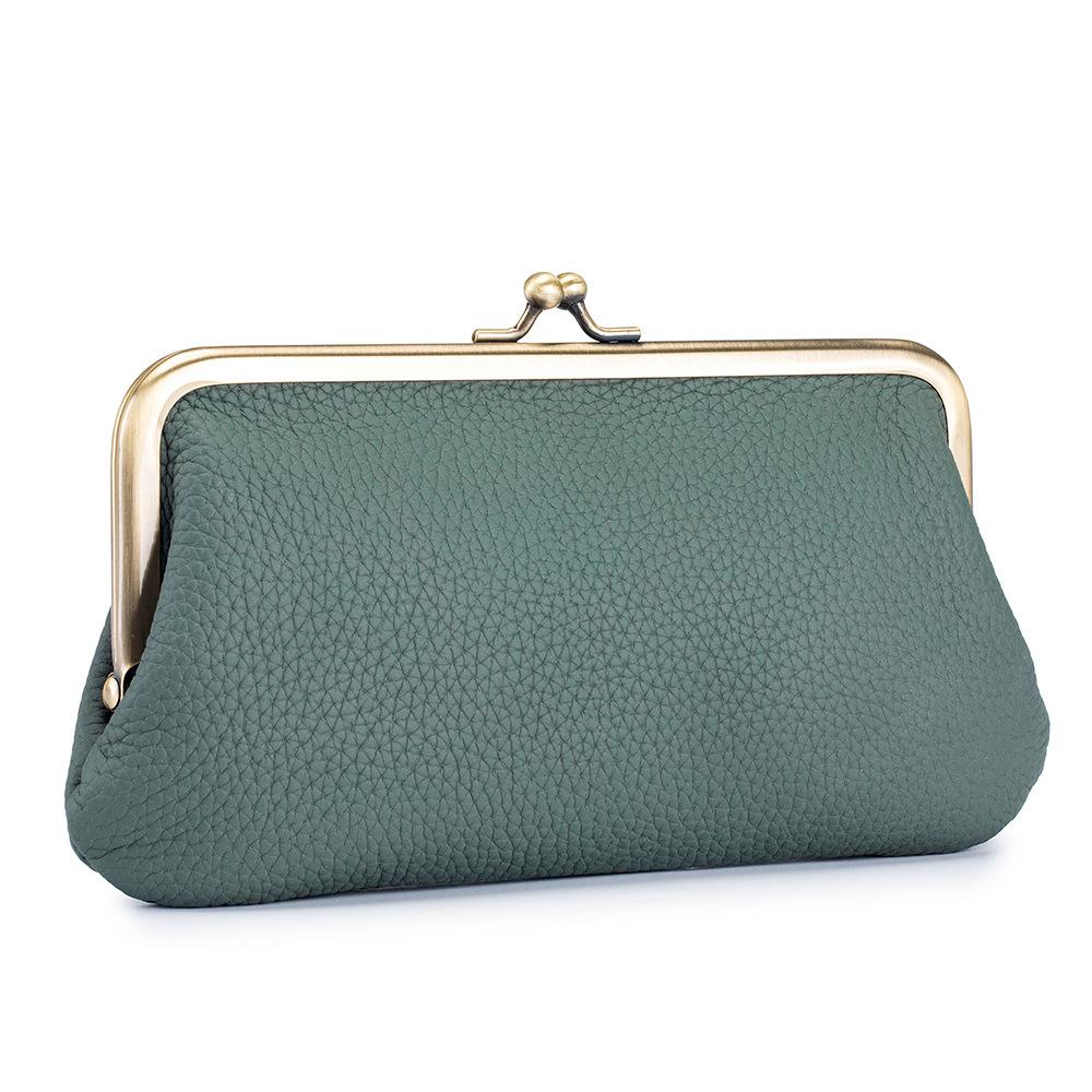 New European and American Clip Bag Hand Grab Bag Female Simple Long Hand Bag Wallet Mouth Gold Storage Bag Large Capacity