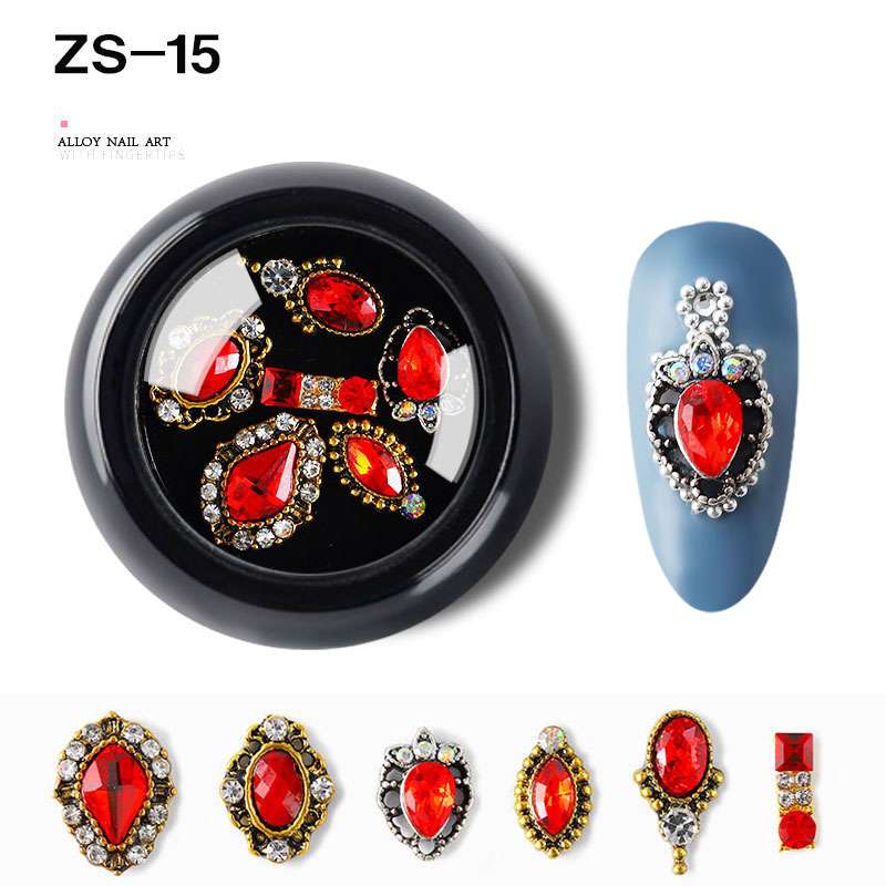 6 шт./кор., ювелирные изделия из нестандартного сплава для дизайна ногтей, сделай сам, украшения для ногтей, подвески, бант со стразами, 24 типа, бриллианты, смешанный дизайн, аксессуары для ногтей