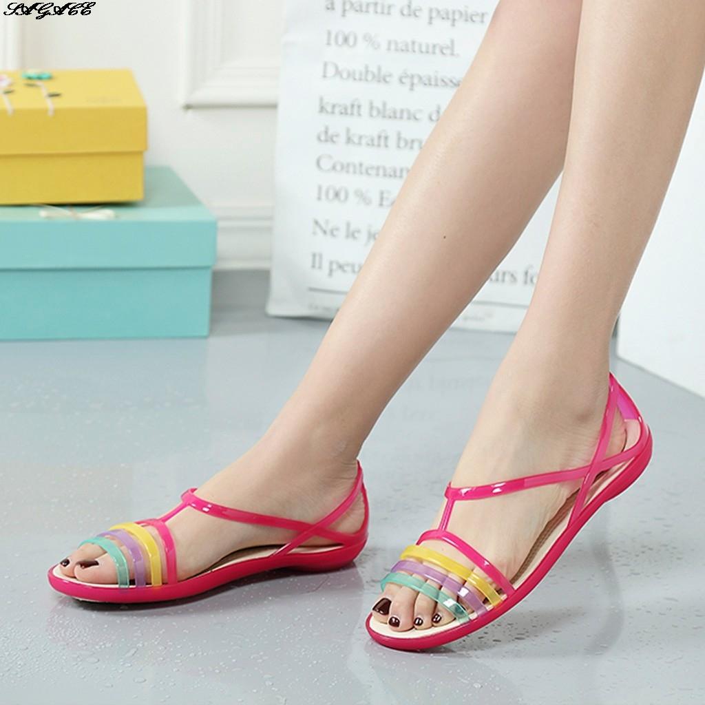 Желе обувь Женские сандалии Прозрачная обувь Прозрачная обувь Босоножки с открытым носком Пляжная обувь