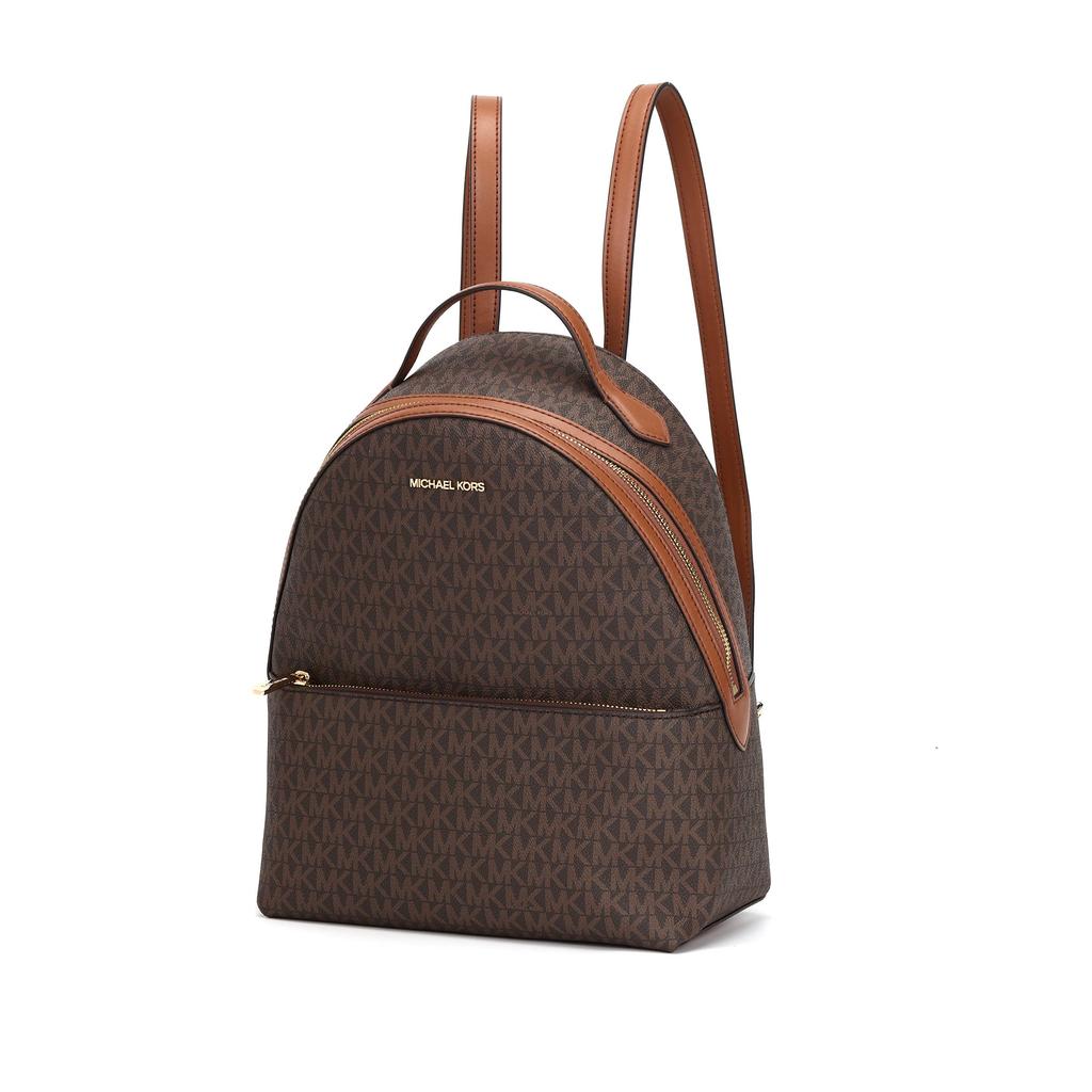 Michael Kors Шейла Классический Монограммный Рюкзак на Молнии из Покрытого Холста Женский Рюкзак Золотисто-Коричневый 35F3G6HB6B-BROWN