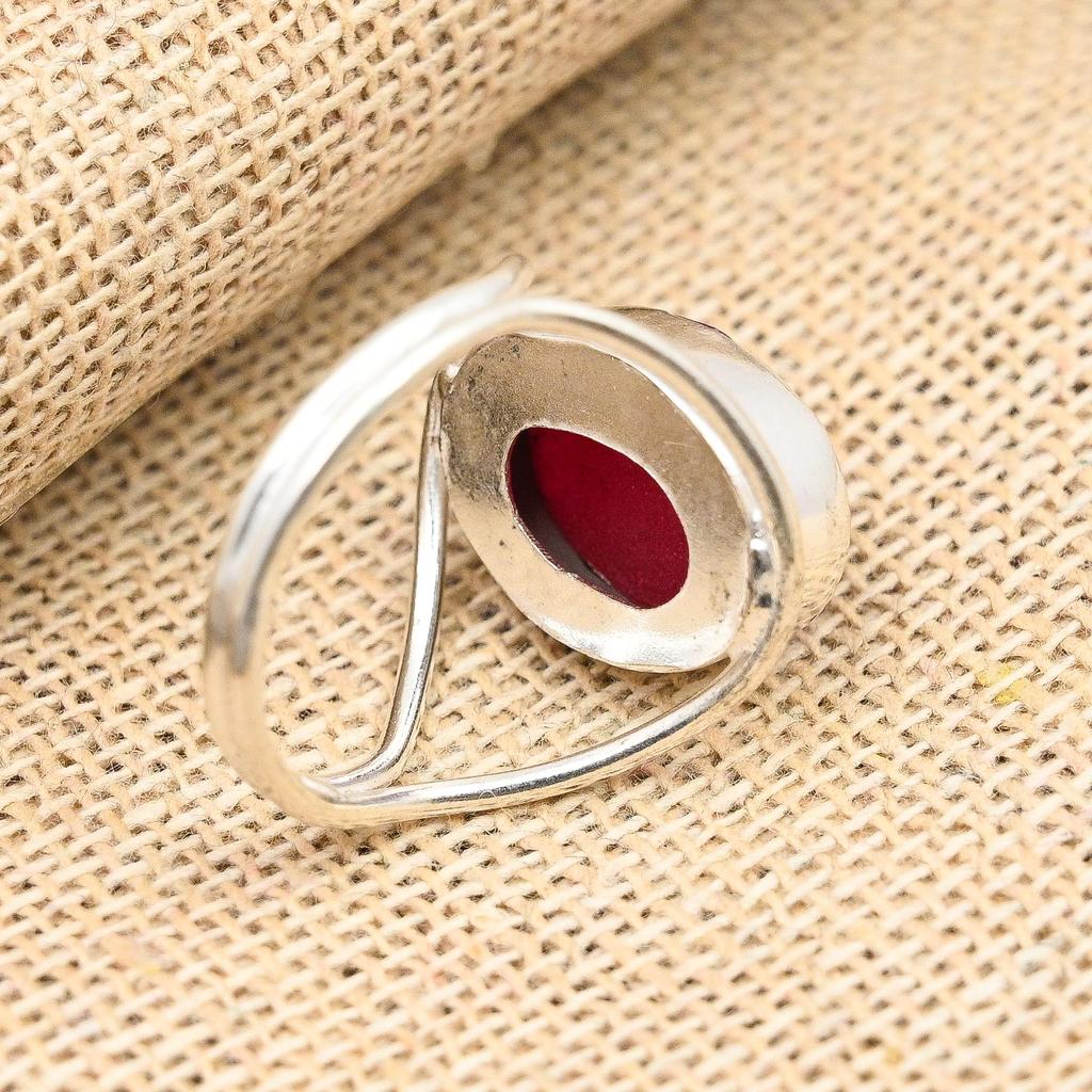 Кольцо из стерлингового серебра 925 пробы с удивительным граненым рубином и драгоценным камнем ручной работы