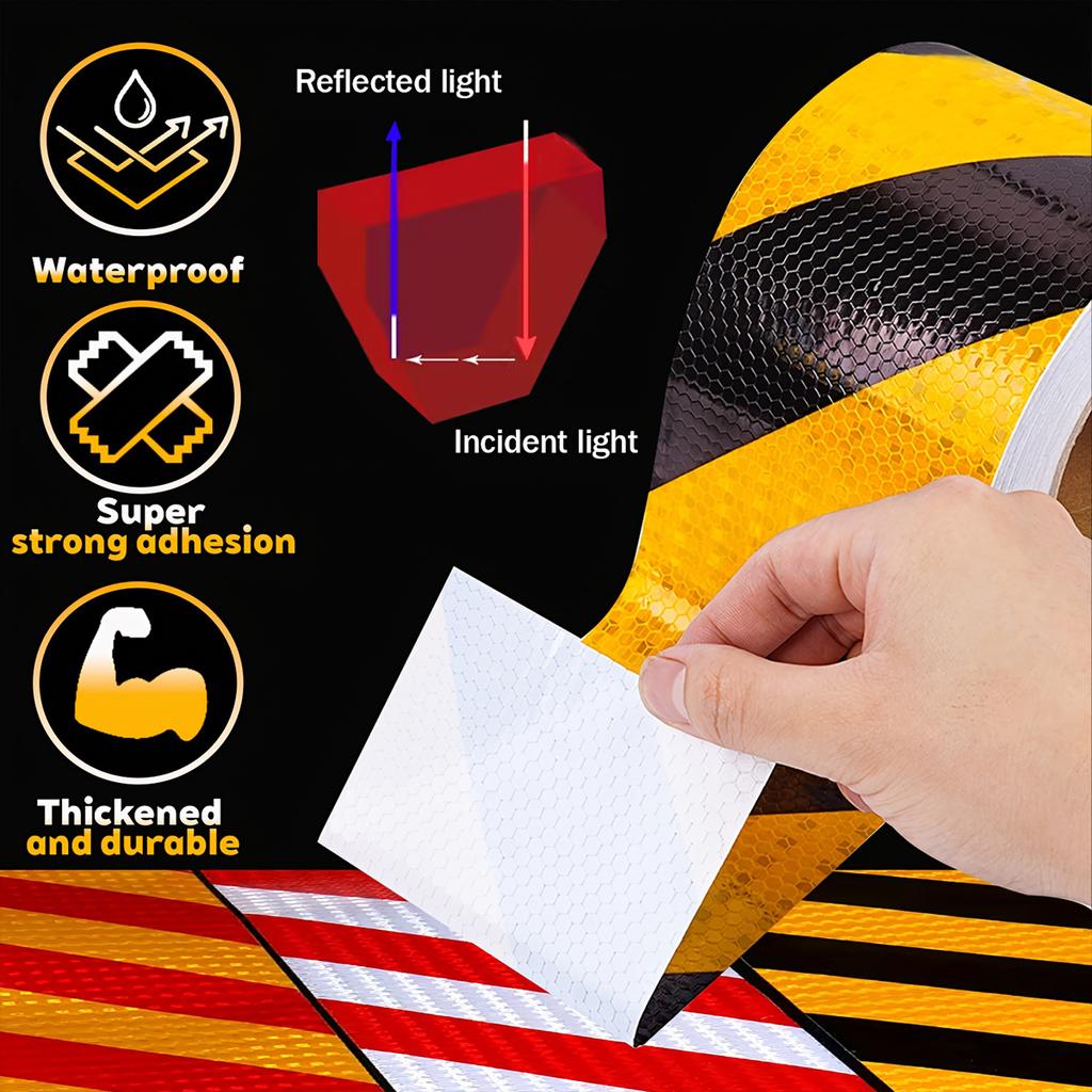 Twill ReflectiveTape High Visibility Self-Adhesive Safety Warning Sticker Conspicuity For Truck