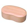 J-kitchens Деревянный ланч-бокс бэнто, Ажурный, В форме боба, Один ярус, Натуральный, 18см x 10см x 5.5см, 450мл