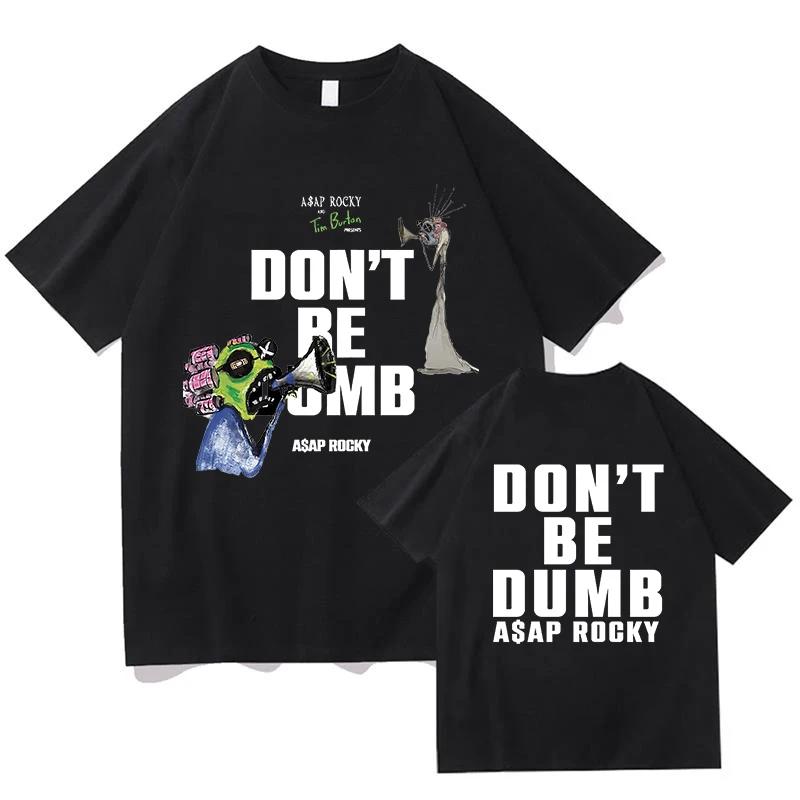 A$AP ROCKY Don T Be Dumb Тур 2025 Графический Принт Футболки Высокое Качество Мужские Хип-хоп Футболки Летние Хлопковые Футболки Рубашка Подарок для Фанатов