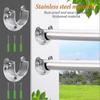 Wardrobe Rod Bracket Set - Stainless Steel Flange Holder for 25mm Curtain Rods