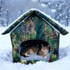 Домик для кошек Укрытие для уличных кошек Всепогодный Теплый Ветрозащитный Зимняя Пещера для питомца Патио Снаружи