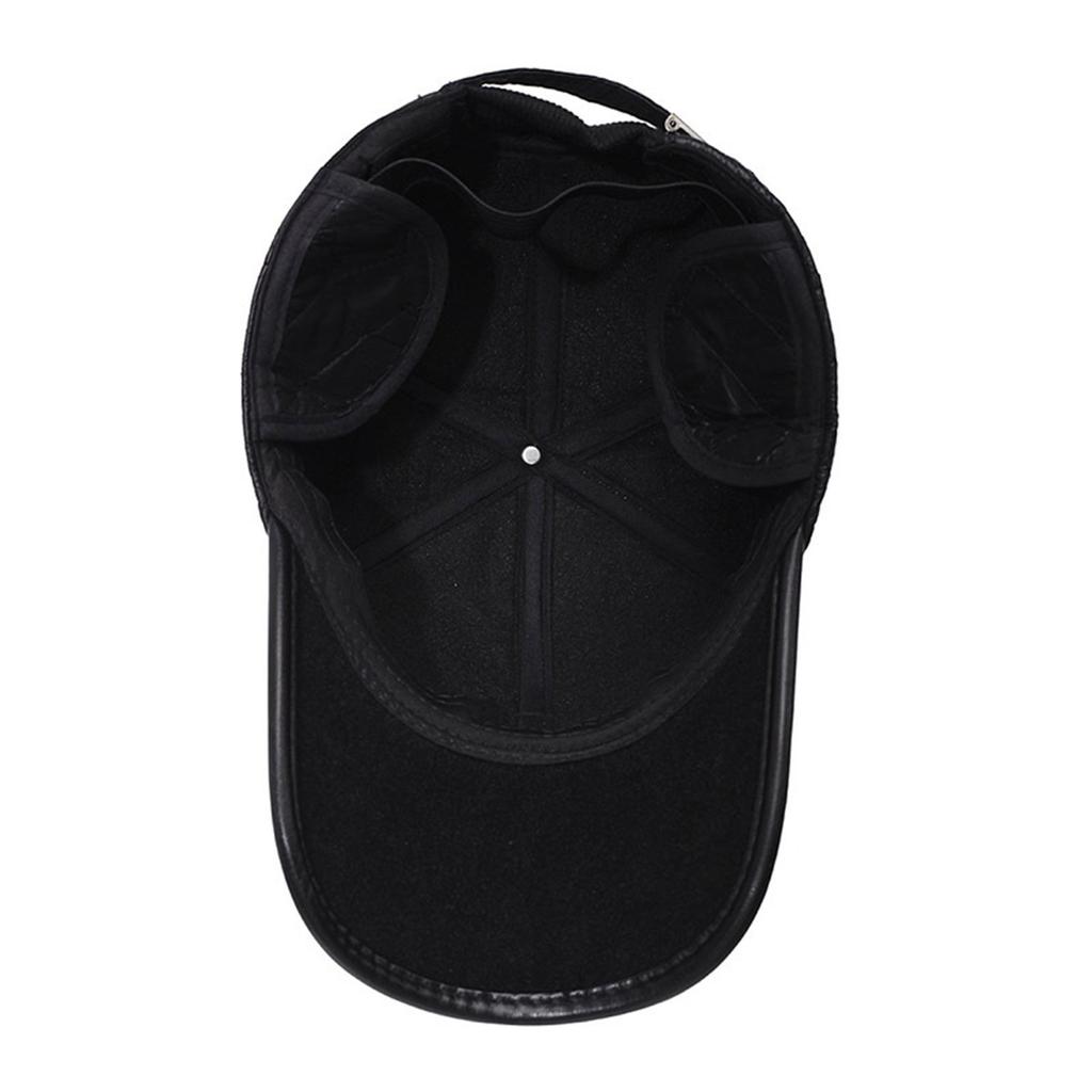 Зимняя мужская шапка ПУ повседневная теплая толстая кепка бейсболка