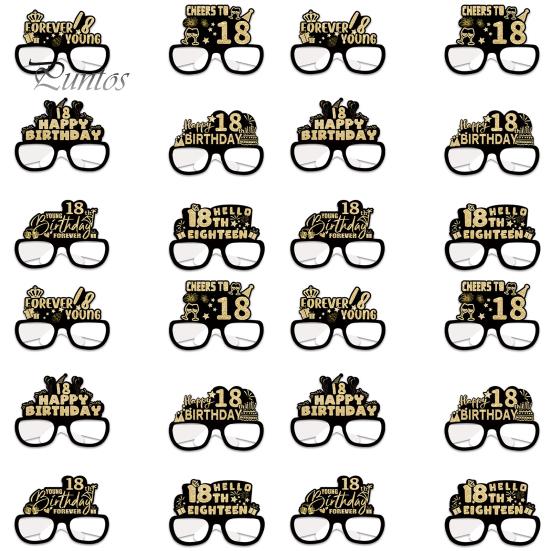 24 шт. бумажные очки, украшения для очков на день рождения, 18, 21, 30, 40, 50, 60, 70-летие, реквизит для фотосессии, очки унисекс