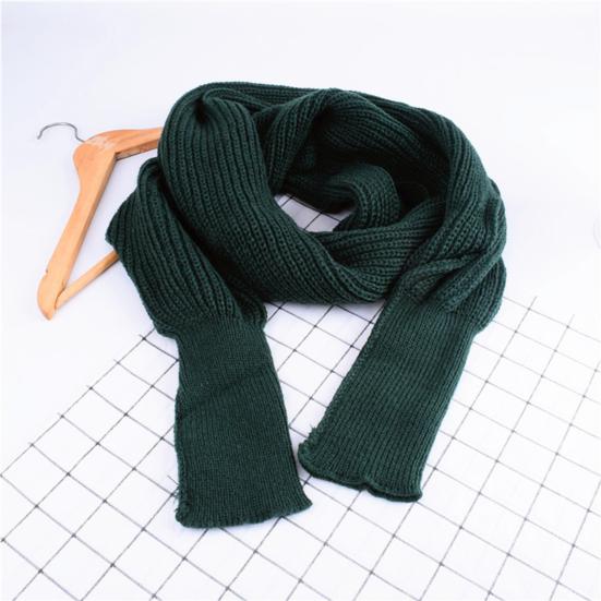 Women Knitted Scarf with Sleeve Fall Winter Warm Shawl Wrap Cardigan Solid Color Thickened