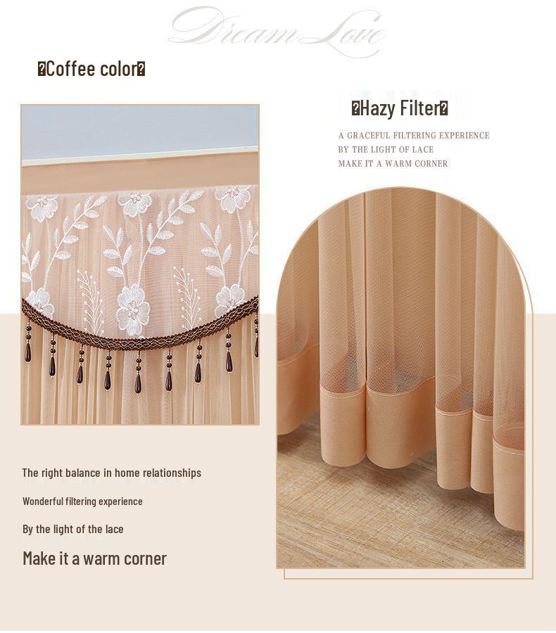 Кружевная двухслойная противомоскитная штора-дверь с перегородкой для приватности для всех сезонов
