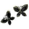 [P4647] - Дизайнерские зажимы Sissi серебристо-черные (бабочки) - 35x35 мм