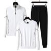 Мужские осенние хлопковые комплекты для бега с капюшоном + куртка + длинные брюки, комплекты из 3 предметов, мужской спортивный костюм, спортивная одежда