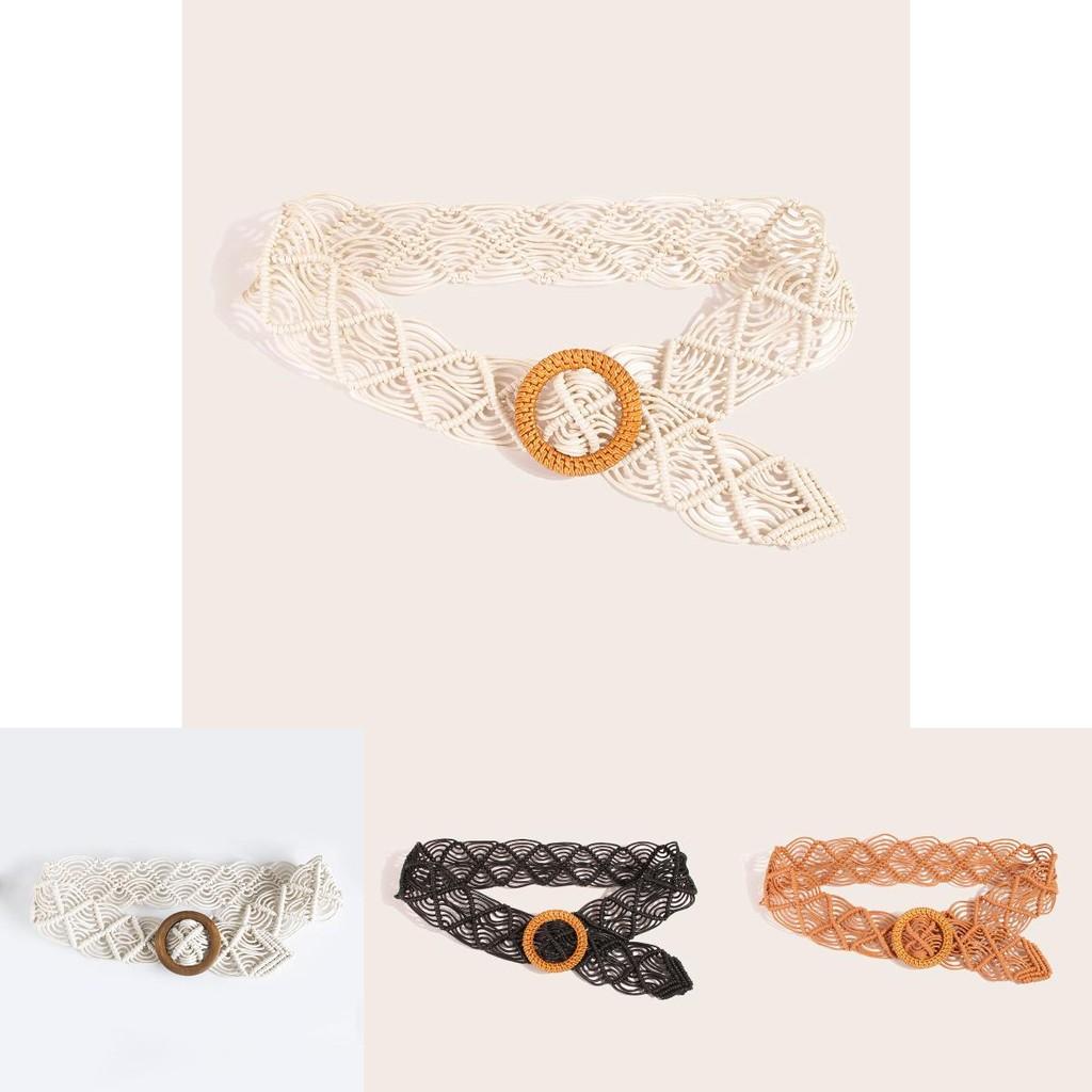 Vintage Woven Waist Belt For Women With Handmade Rope Craft For Summer And Winter Outfits