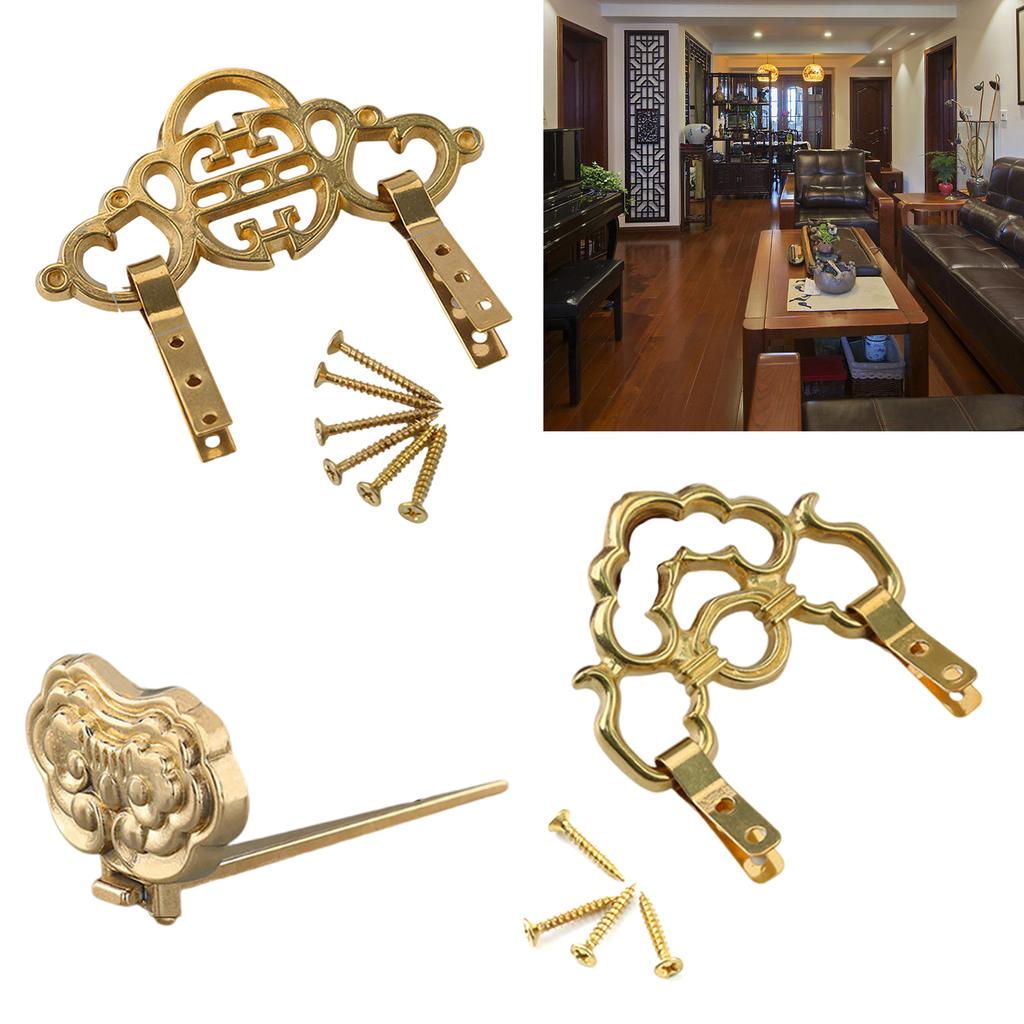 Antique Chinese Style Brass Hook for Mirrors and Frames Heavy Duty Copper Wall Hanger