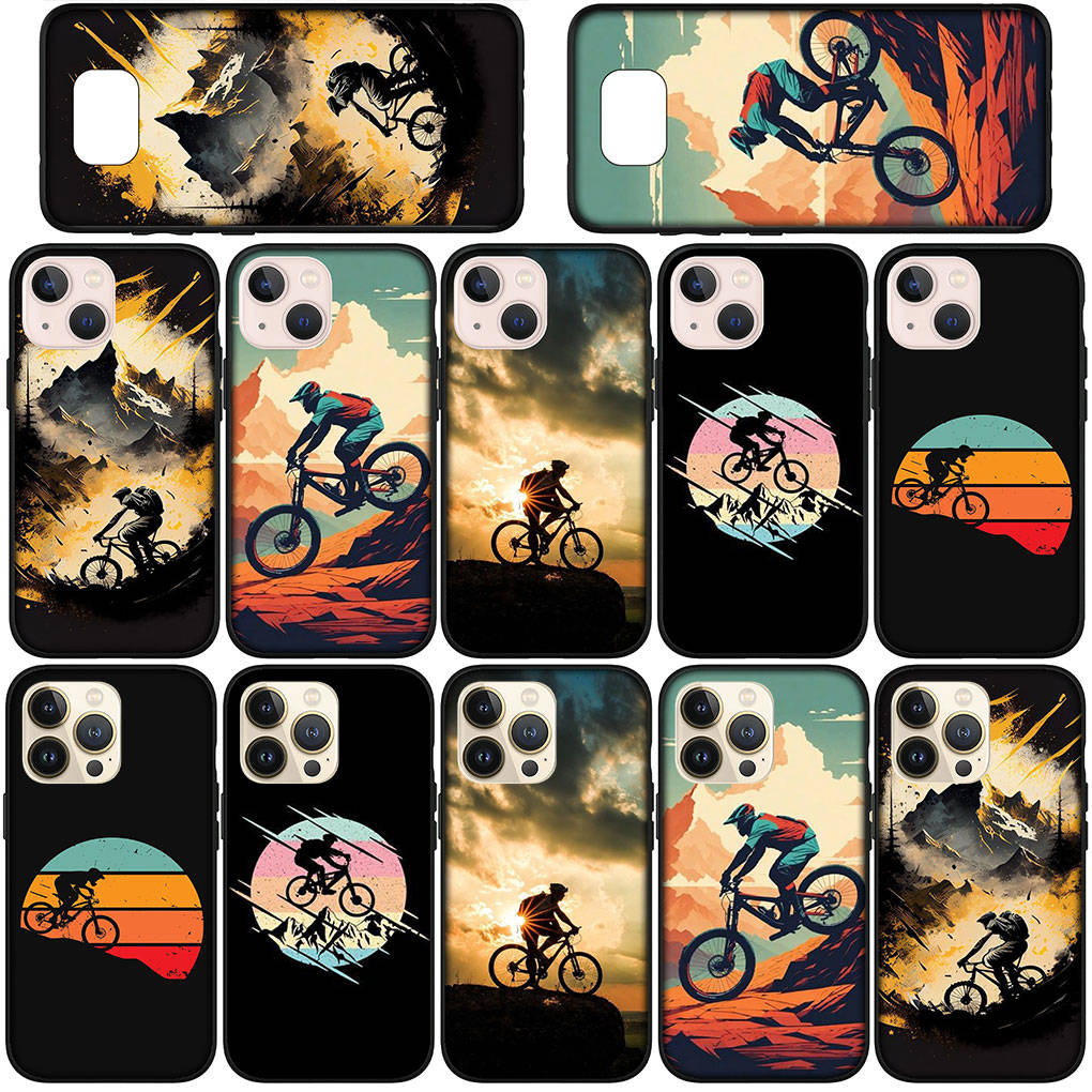 Чехол для телефона Samsung Galaxy S25 S24 S23 iPhone 16 15 Xiaomi Redmi Note 14 13 12 16E X 11 Pro Max OPPO Moto Huawei Mountain Bike Cycling Art Poster