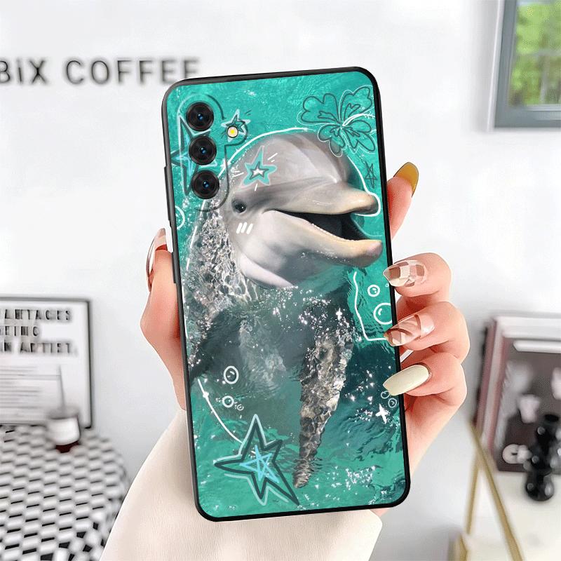 Милый Дельфин Океан Мягкий Чехол для Телефона для Samsung A17 A37 A57 A16 A26 A36 A56 A15 A25 A35 A55 A14 A24 A34 A54 A13 A23 A33 A53 A52 A
