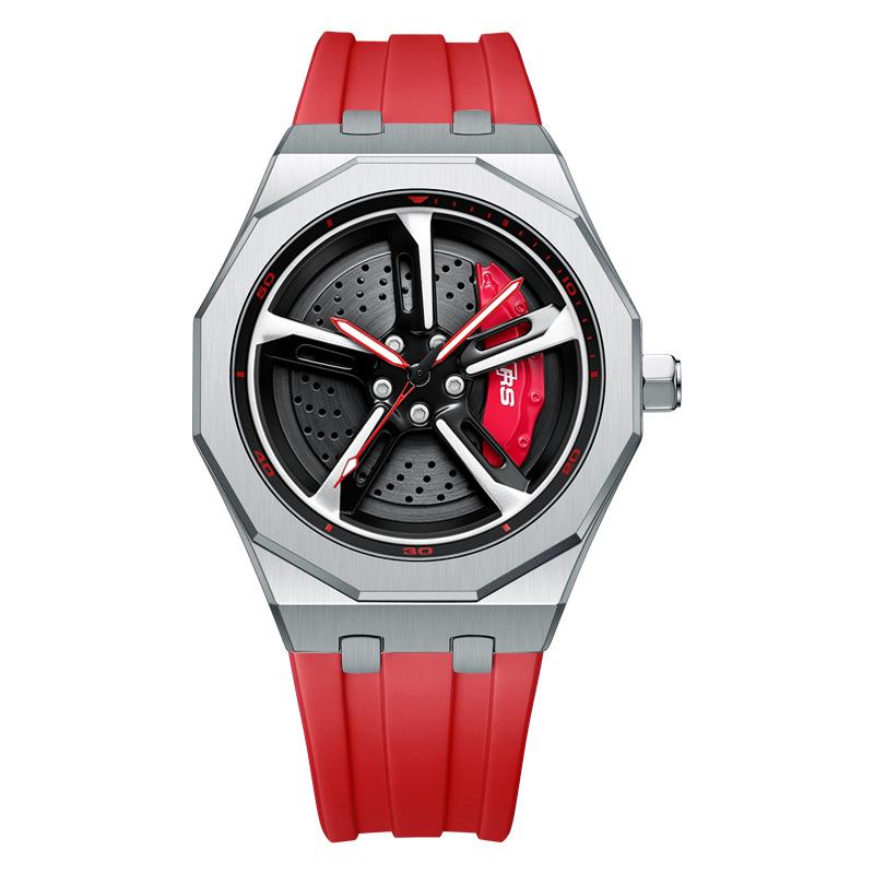 Мужские автомобильные колеса SVJ, модифицированные трехмерные полые вращающиеся кварцевые часы для спортивных автомобилей RS7