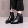 Модная GKTINOO 2024 Качественная обувь из натуральной кожи Женские ботильоны на высоком каблуке Обувь на молнии Теплые зимние сапоги с мехом для женщин