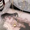1PC Simple Necklace Collar Jewelry Cloth Accessories Sweet Choker Party Gift European Style Love Heart Imitation Pearl