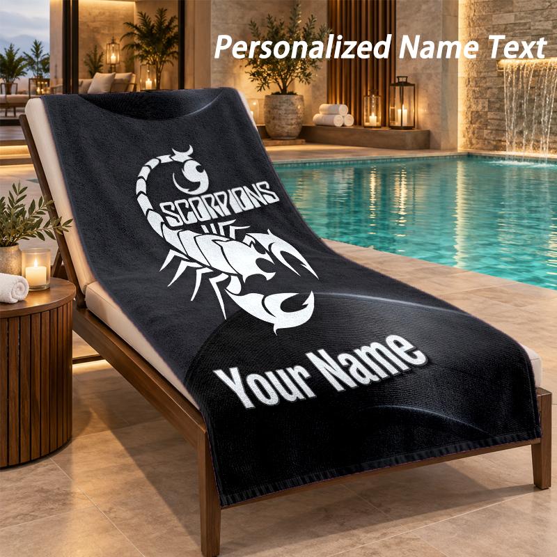 Custom Text Scorpions Print Beach Towel Large Towel For Home Bathroom Beach