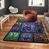 Cyberpunk Bunny Portraits Pattern Rug Floor Mat for Living Room or Bedroom Soft and Comfortable Carpet a Gift for Birthday and Holiday.