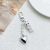 Cute Flocked Kitten Five-Pointed Star Cat Paw Love Keychain Mobile Phone Chain Anti-Lost Lanyard Pendant Earphone Camera Chain