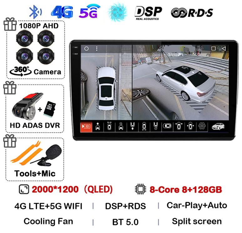 Android 14 Carplay Auto для Skoda Fabia 2 2007-2012 2013 2014 Автомобильный радиоприемник GPS стерео мультимедийный проигрыватель головное устройство 2 din WIFI+4G DSP