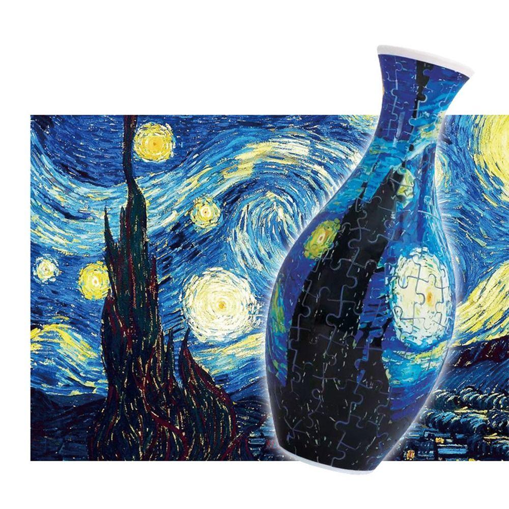 160 Curved Plastic Puzzle 3D Puzzlef Flower Vase DIY Arts Home Ornaments Puzzle Kit  for Adults